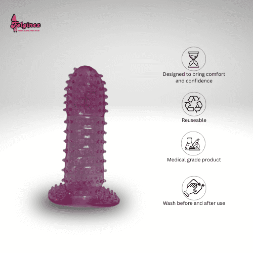 Crystal Dotted Reusable Condom Sleeve - Image 4