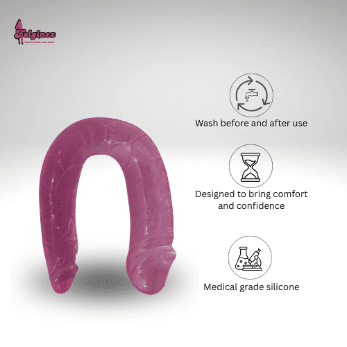 U Shape Double Ended Dildo with G-Spot Stimulation – 8 Inch Silicone Massager (Set of 2) - Image 4